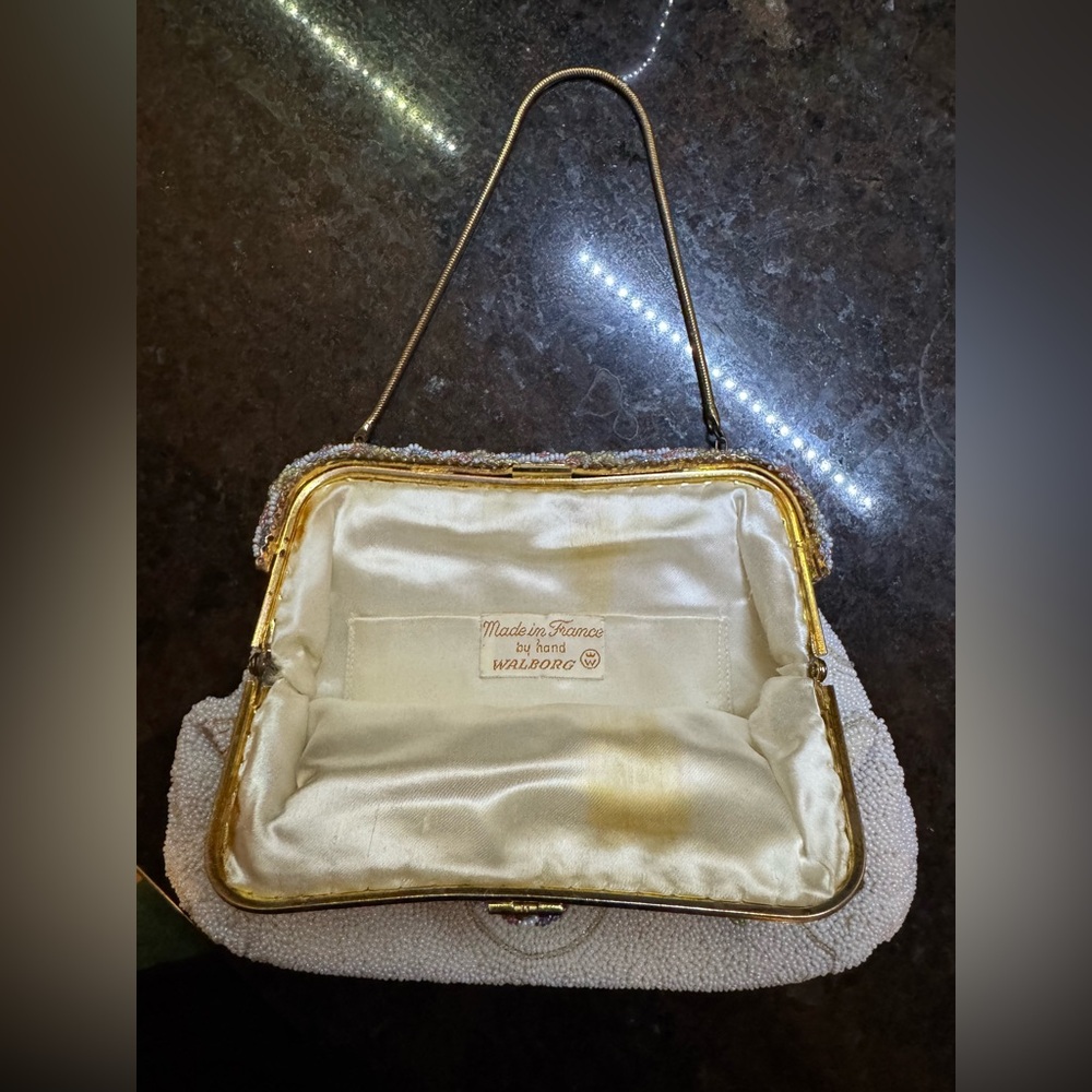 Walborg Floral Beaded Clutch with Gold Trim - Picture 3 of 3